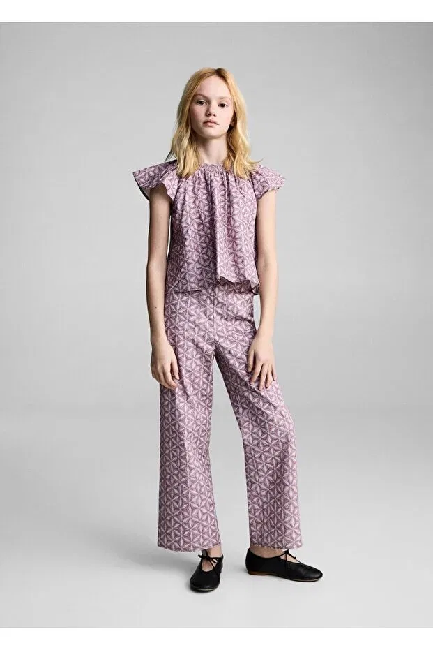 Детские брюки для девочек вязаные Carlota Mango Kids, Pink — фото 4