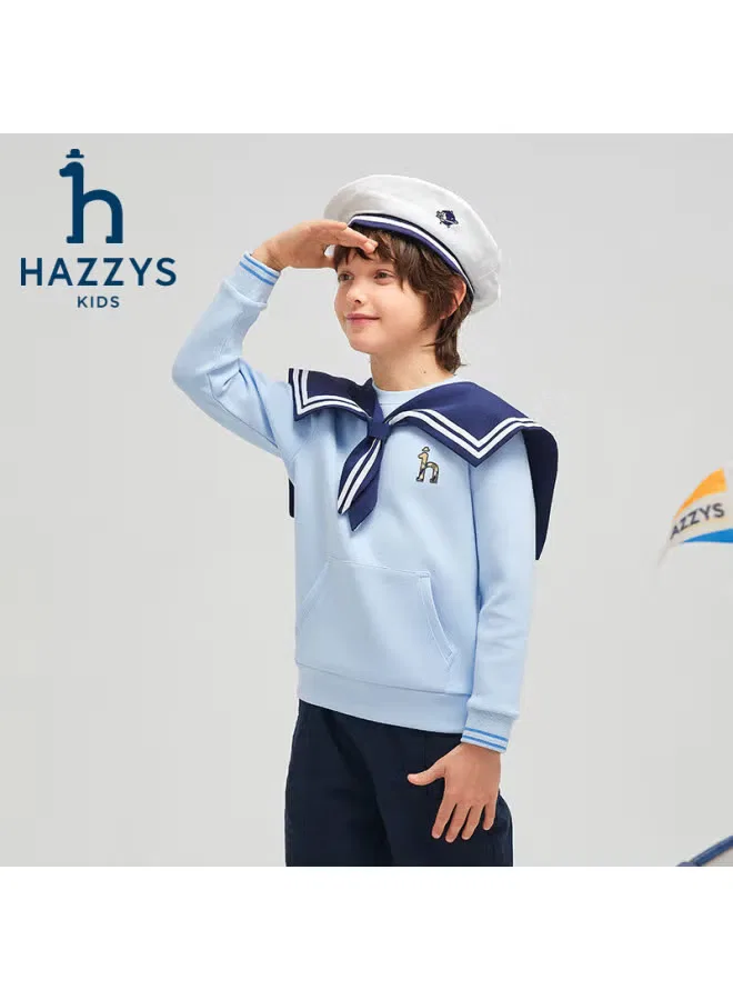 Свитшот классический с круглым выворотом Hazzys, синий
