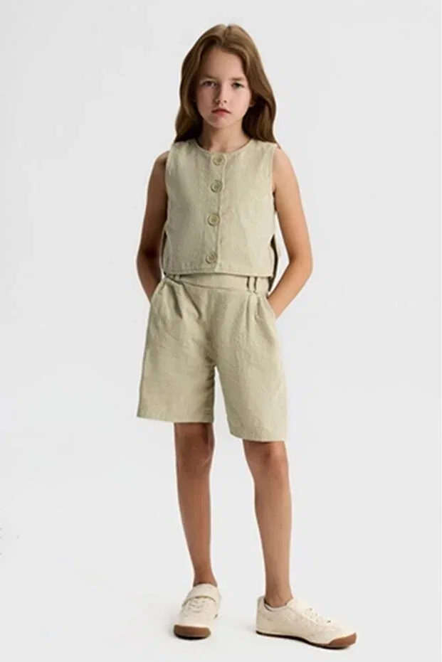 Детские шорты для девочек с принтом Lara Nk Kids, Green