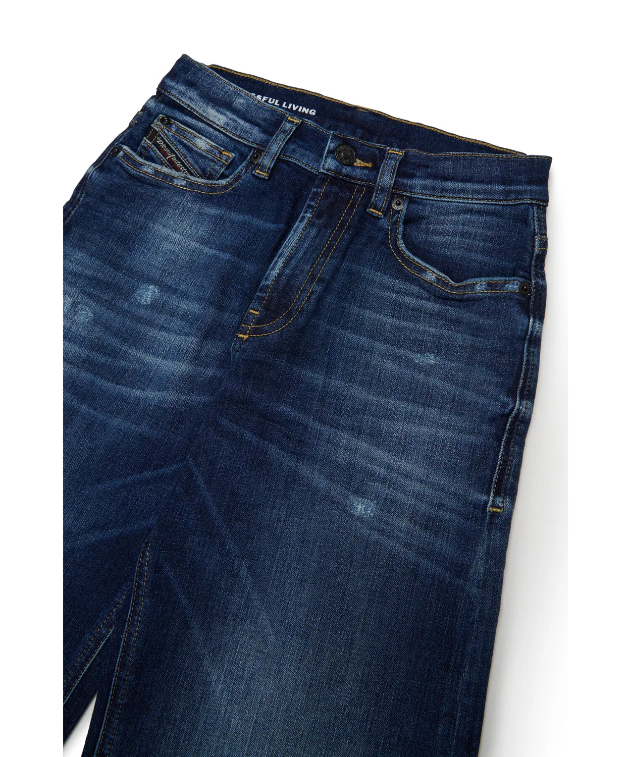 Детские джинсы с потертостями, свободный крой DIESEL, Indigo Blue — фото 3