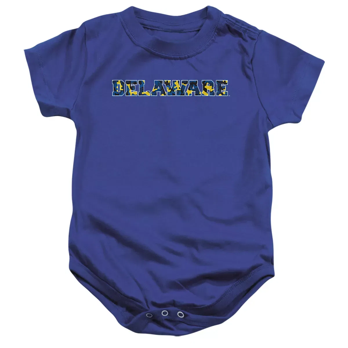 Детское боди-комбинезон на кнопках с принтом University Of Delaware Camo NCAA, Royal Blue