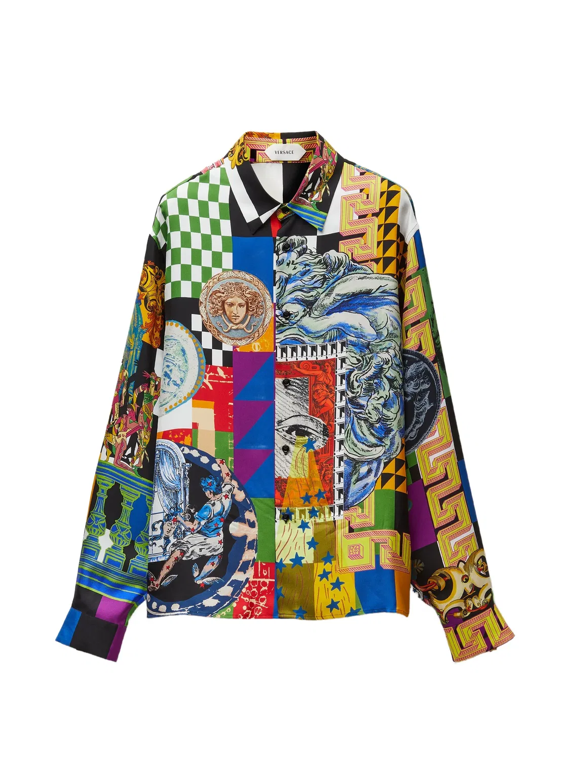 Рубашка с принтом Versace, черный