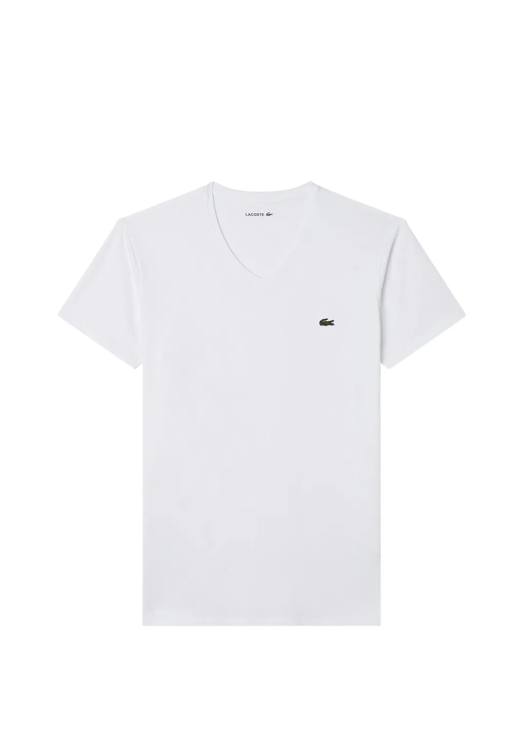 Футболка Lacoste V-образный вырез Slim Fit, белый — фото 3