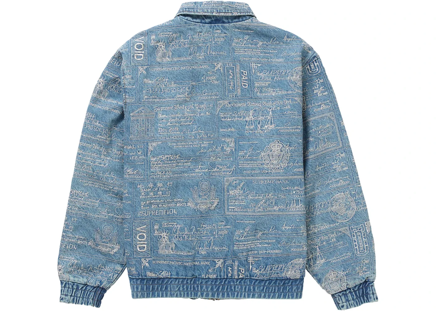 Мужская джинсовая куртка с вышивкой Supreme Checks Supreme, Blue — фото 2