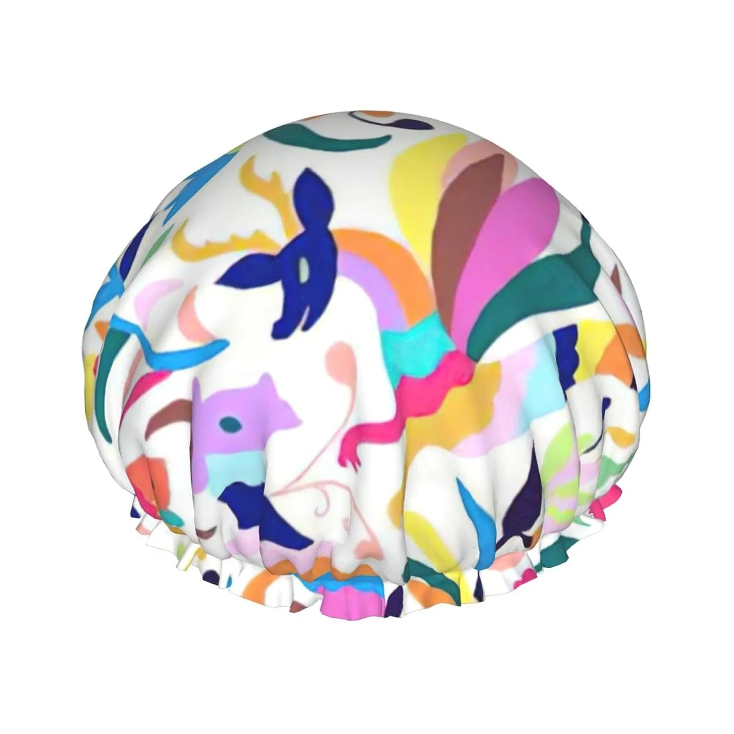 Шапочка для душа Otomi Animal, Yiyilong, двойной слой, водонепроницаемая, эластичная, многоразовая, Schwarz