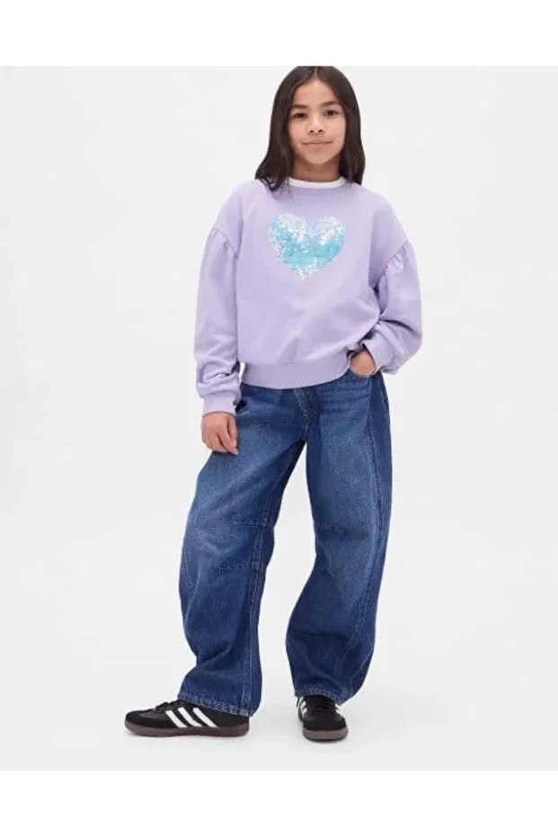 Детские свитшот для девочек с пайетками Gap Kids, Purple — фото 3