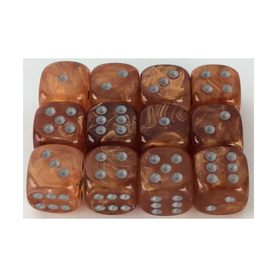 

d6 12 мм Медь со сталью (12), Dice - Leaf (Chessex)