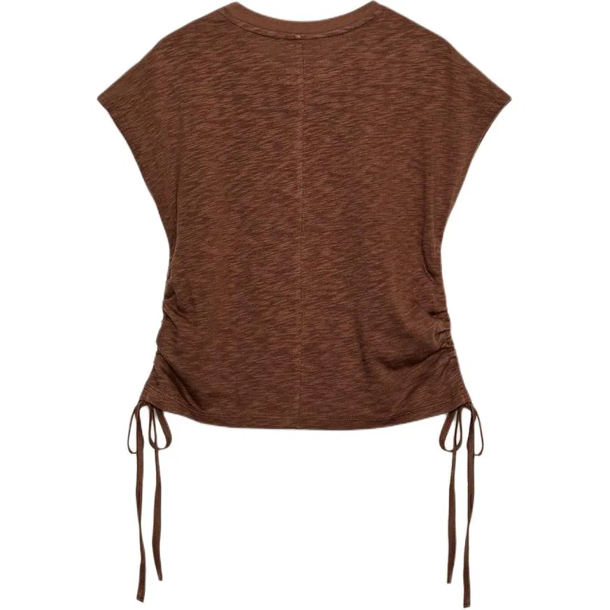 Женская футболка с круглым вырезом Brown ZARA, Brown — фото 3
