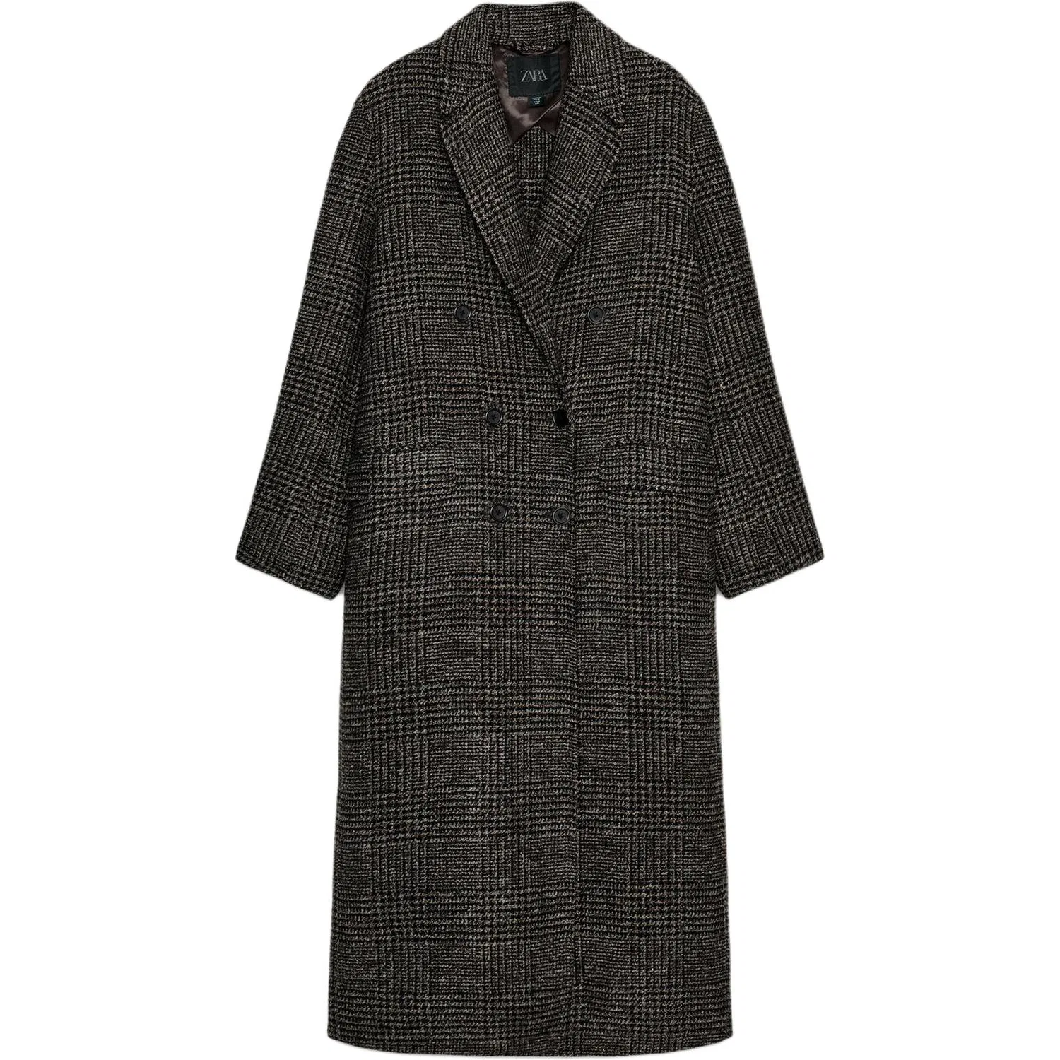 Женское пальто с лацканами Dark Brown ZARA