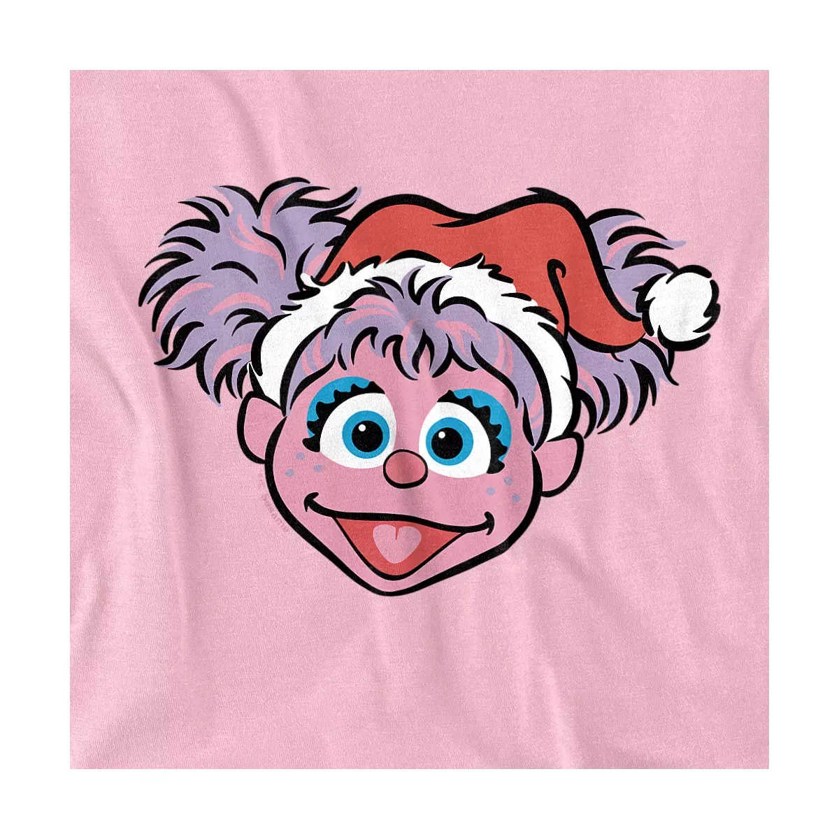 Детская футболка для мальчиков с принтом Sesame Street Christmas Santa Hat Abby Cadabby Face, Sesame Street, Pink — фото 2