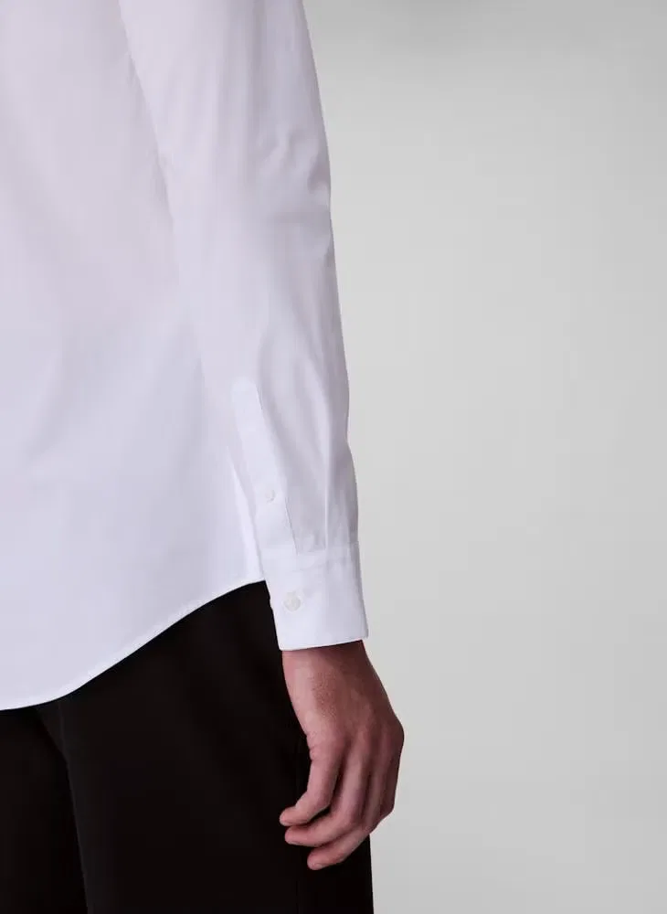 Рубашка с длинным рукавом приталенная Calvin Klein, белый — фото 4