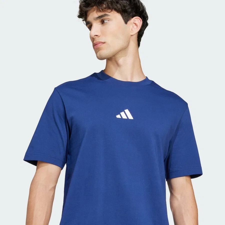 Футболка с длинным рукавом Sportswear Essentials Small Logo JF1093 adidas, Сине-белый — фото 4