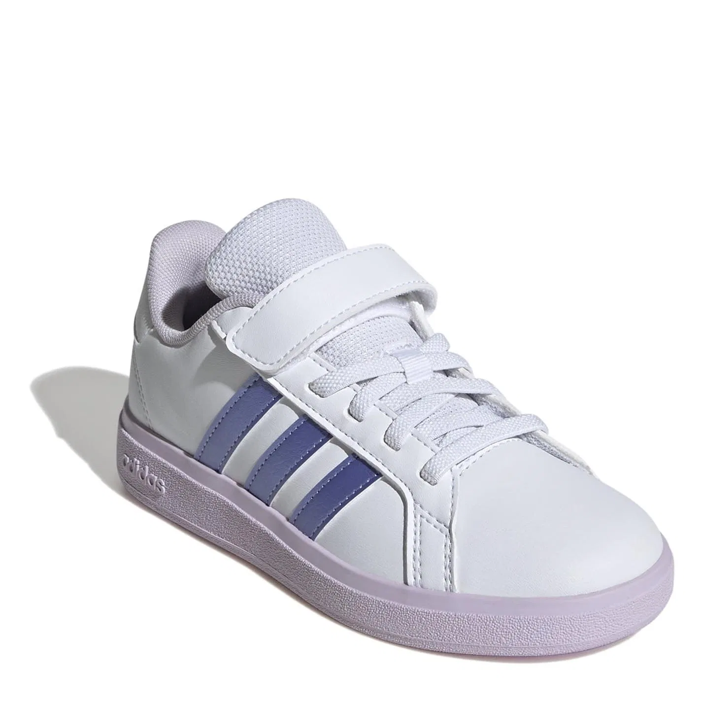 Детские кроссовки для девочек с принтом Grand Court Adidas, White Black — фото 3