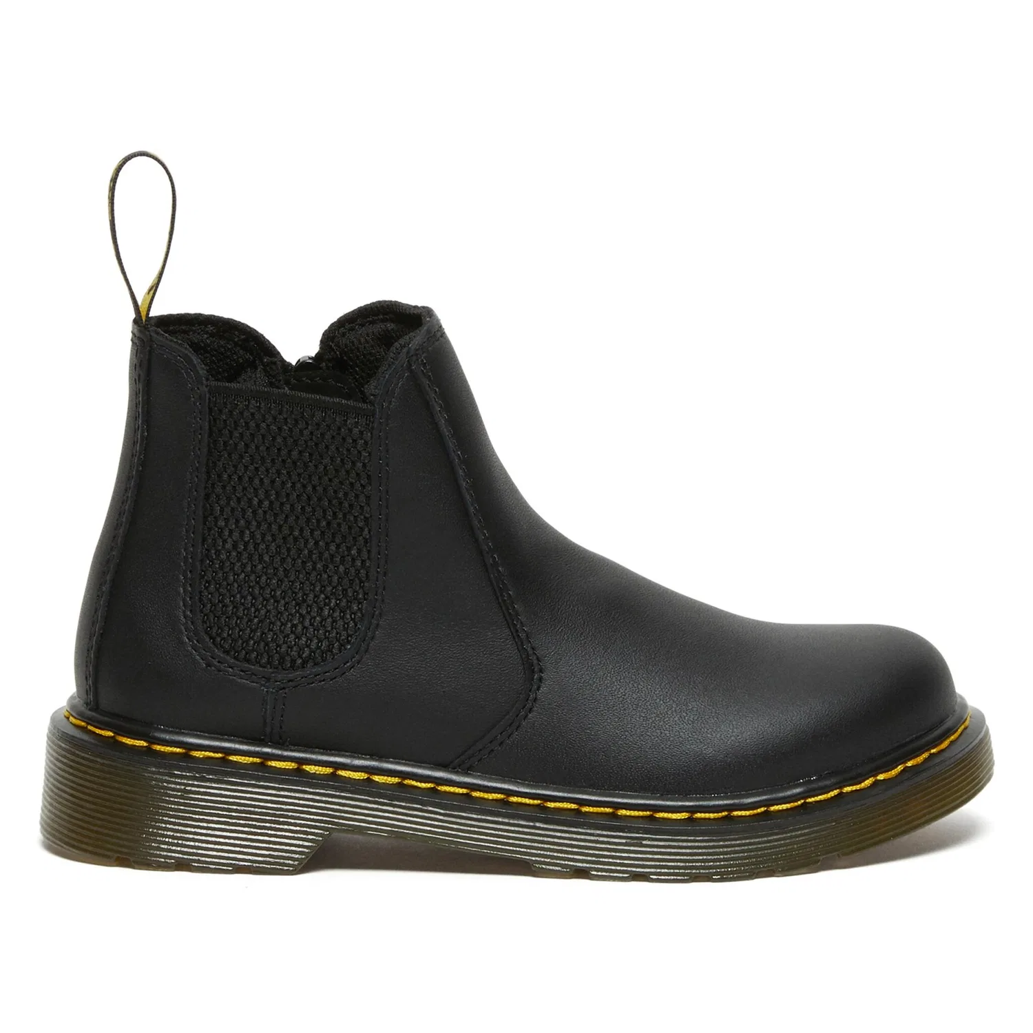Детские челси Dr. Martens 2976 Softy T, кожаные, с контрастной строчкой, Black