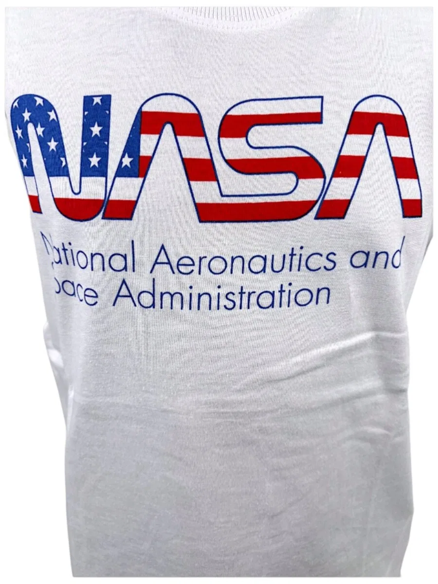 Футболка NASA с надписью «NASA» белого цвета — фото 2