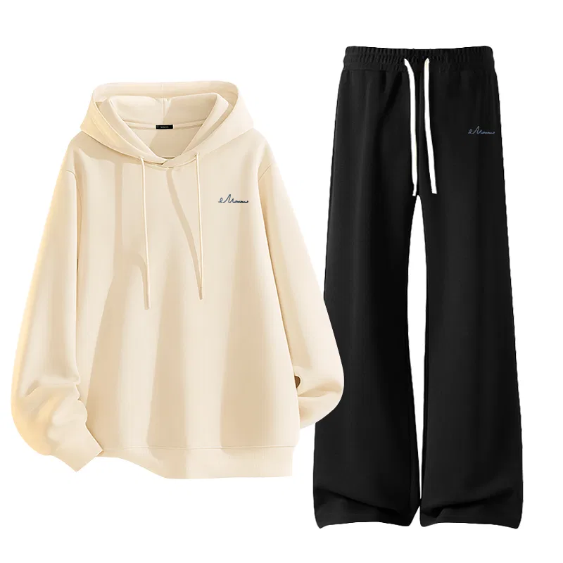 Детский комплект из худи и брюк с принтом Mz Free Line MINISO, Light Beige/Black