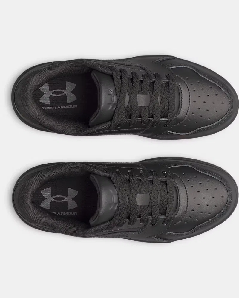 Кроссовки детские из натуральной кожи с амортизацией UA Flex UnderArmour, Black/Castlerock — фото 3