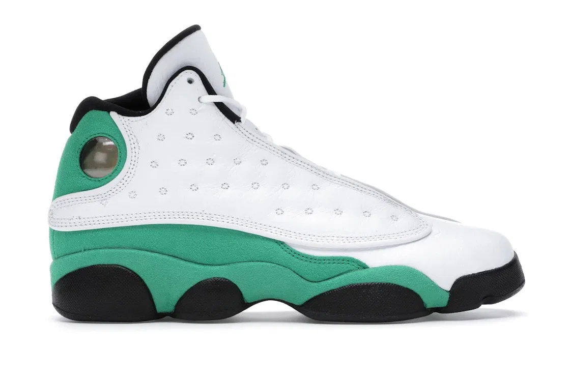 Детские кроссовки Lifestyle с принтом Jordan 13 Retro Jordan, White/White-Lucky Green-Black