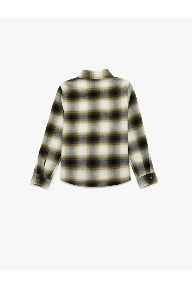 Детская рубашка для мальчиков с длинным рукавом Koton, Khaki Plaid — фото 3