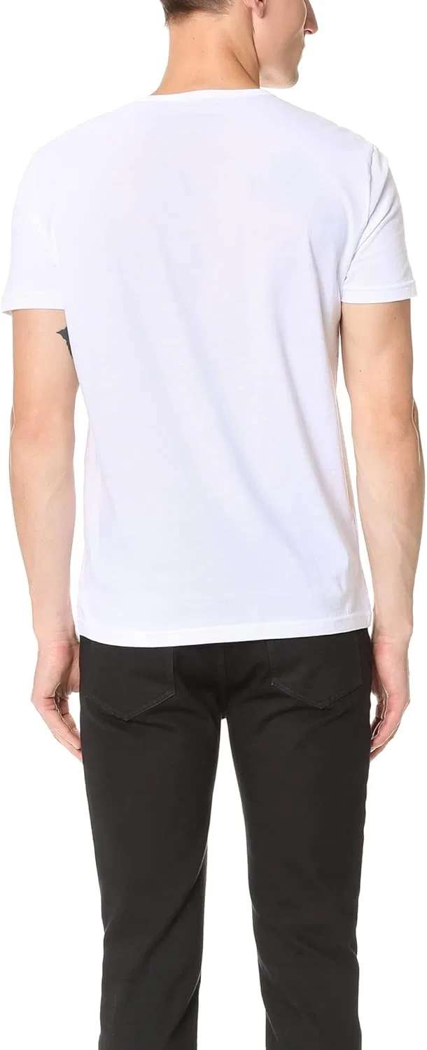 Мужская хлопковая футболка с вышитым орлом Cotton Crew Neck T-Shirt Emporio Armani, White — фото 3