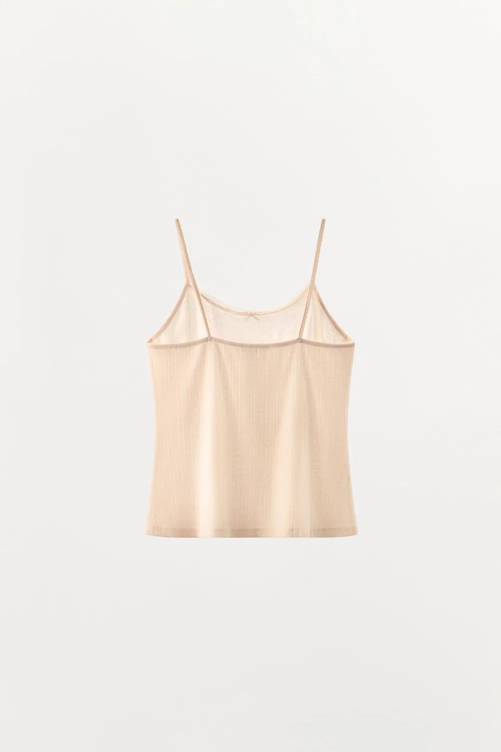 Топ с ажурными бретелями и бантом ZARA, Pale Pink — фото 4