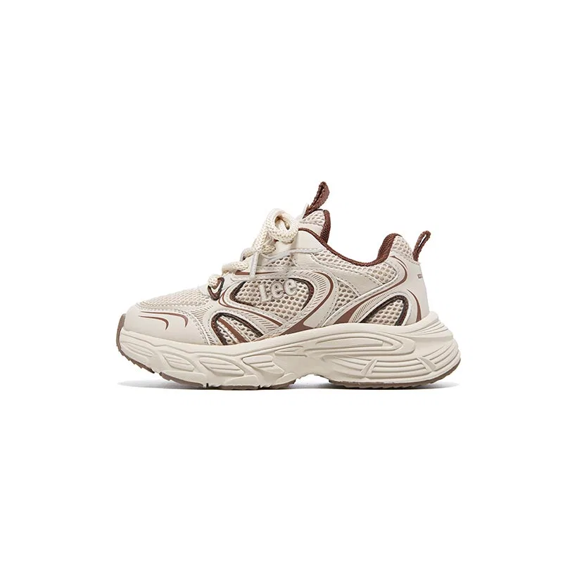 Детские кроссовки для бега с синтетической кожи и текстиля Lee, Beige Red