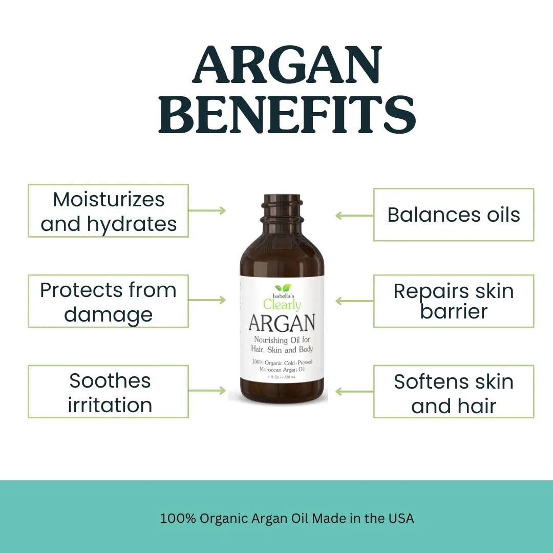 Масло для волос, кожи и лица Argan Oil, Isabella's Clearly, 120 мл — фото 3