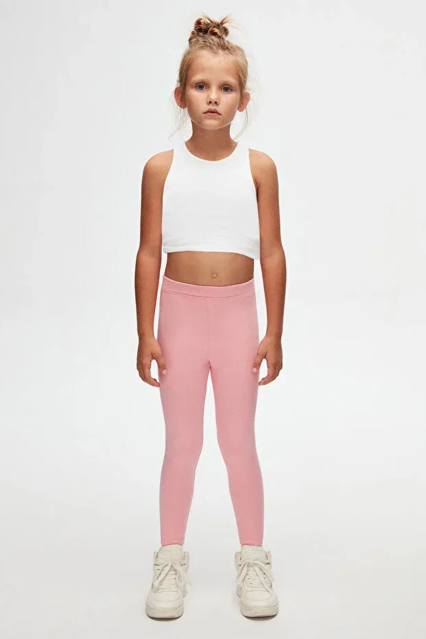 Детские леггинсы для девочек хлопковые Basics Lovetti, Peony Pink