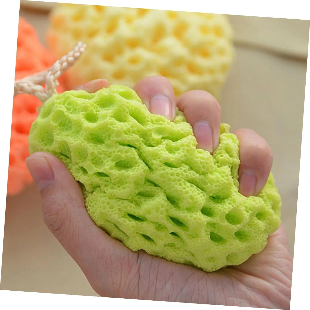 Мочалка для душа Honeycomb Bath Ball, POPETPOP, набор 6 шт, 10.5x8.5x9 см — фото 2