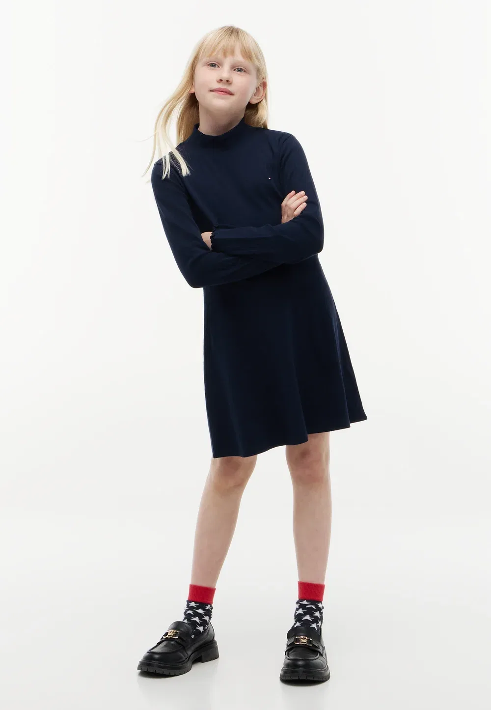 Платье-Скейтер Mock-Nk - повседневное платье Tommy Hilfiger, Dark Blue