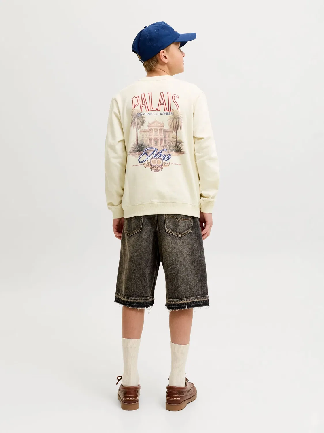 Свитшот с принтом Jack & Jones Junior, белый — фото 4