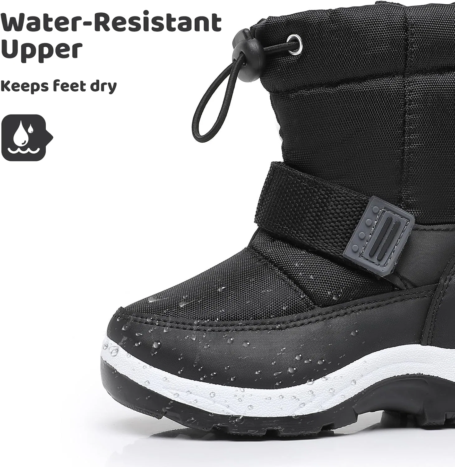 Детские зимние ботинки для девочек Snow Boots Apakowa, Black — фото 2