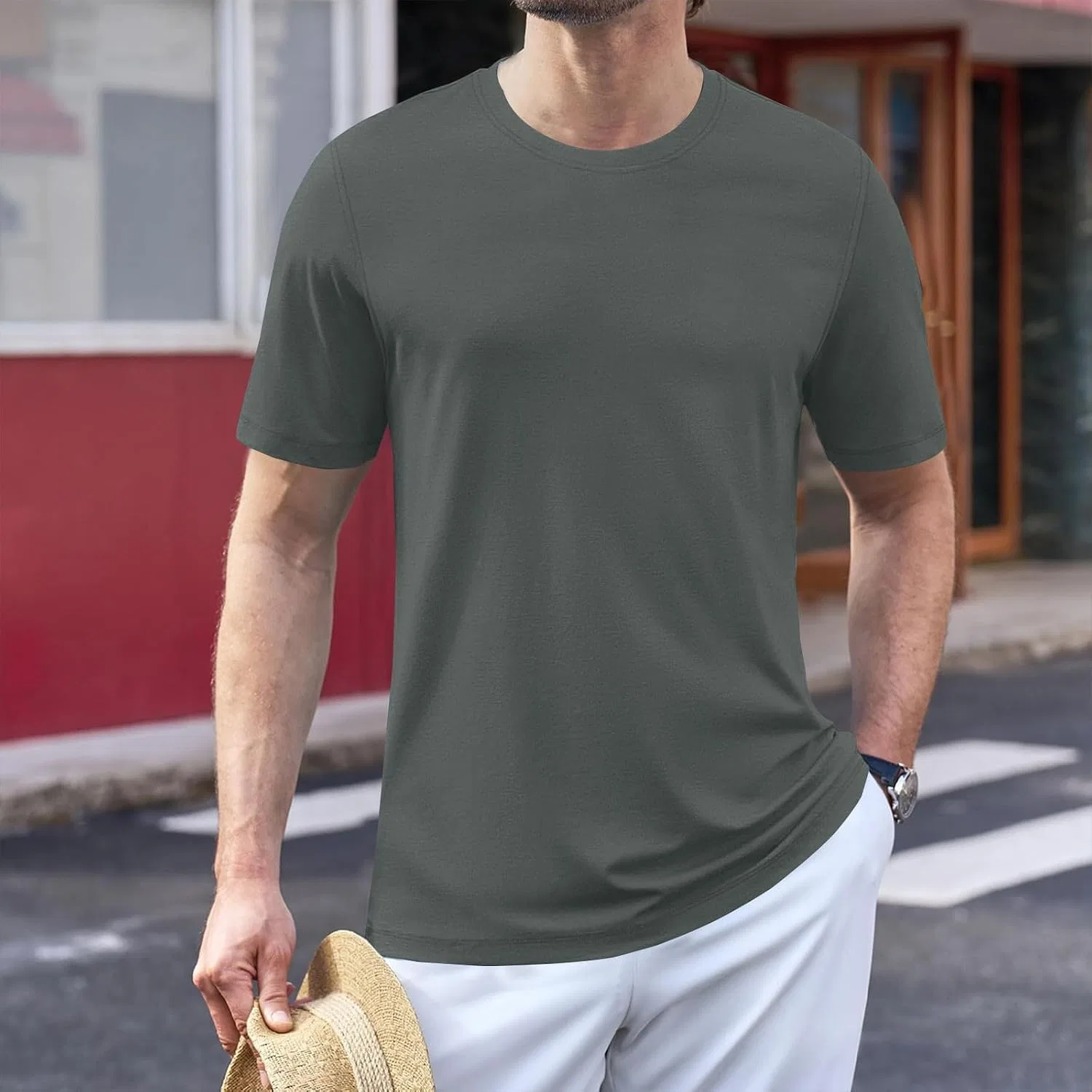 Мужская футболка с круглым вырезом, Lightweight, Black — фото 2