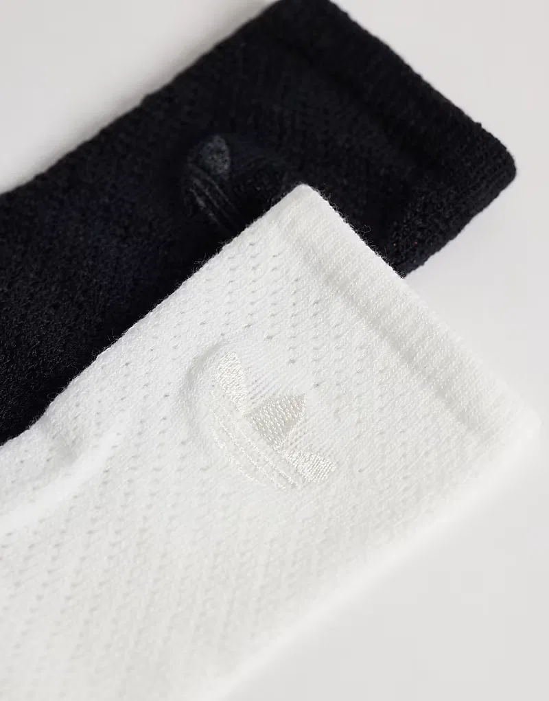 Носки вязаные крючком 2 шт Adidas Originals, черный/нежно-белый — фото 2