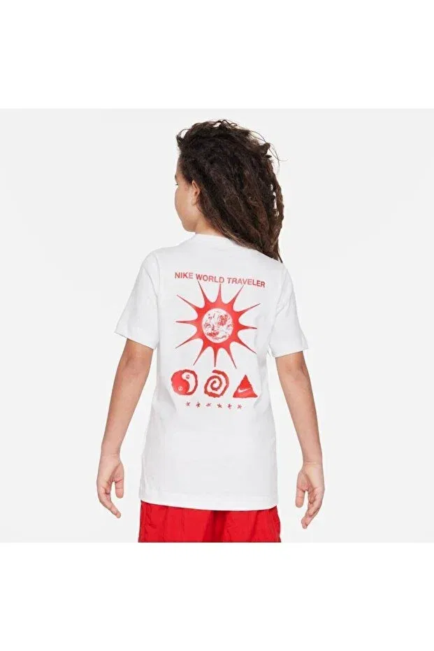 Детская футболка для девочек с принтом Sportswear Tee Create 2 Genc Cocuk Nike, White — фото 2