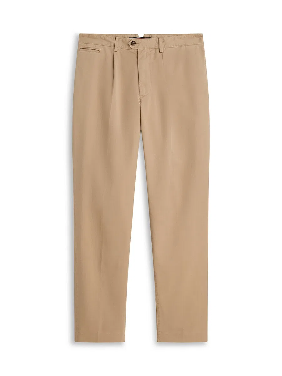 Брюки TOMMY HILFIGER Regular Pleat-Front Pants 'Dover', светло-коричневый