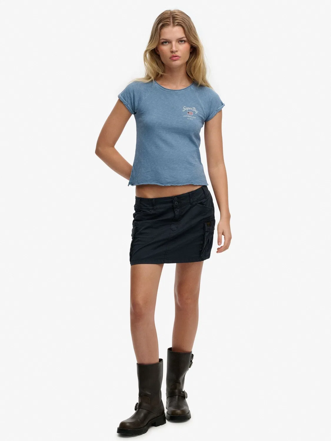 Футболка Slim Fit Athletic Essentials Slub Superdry, синий — фото 4