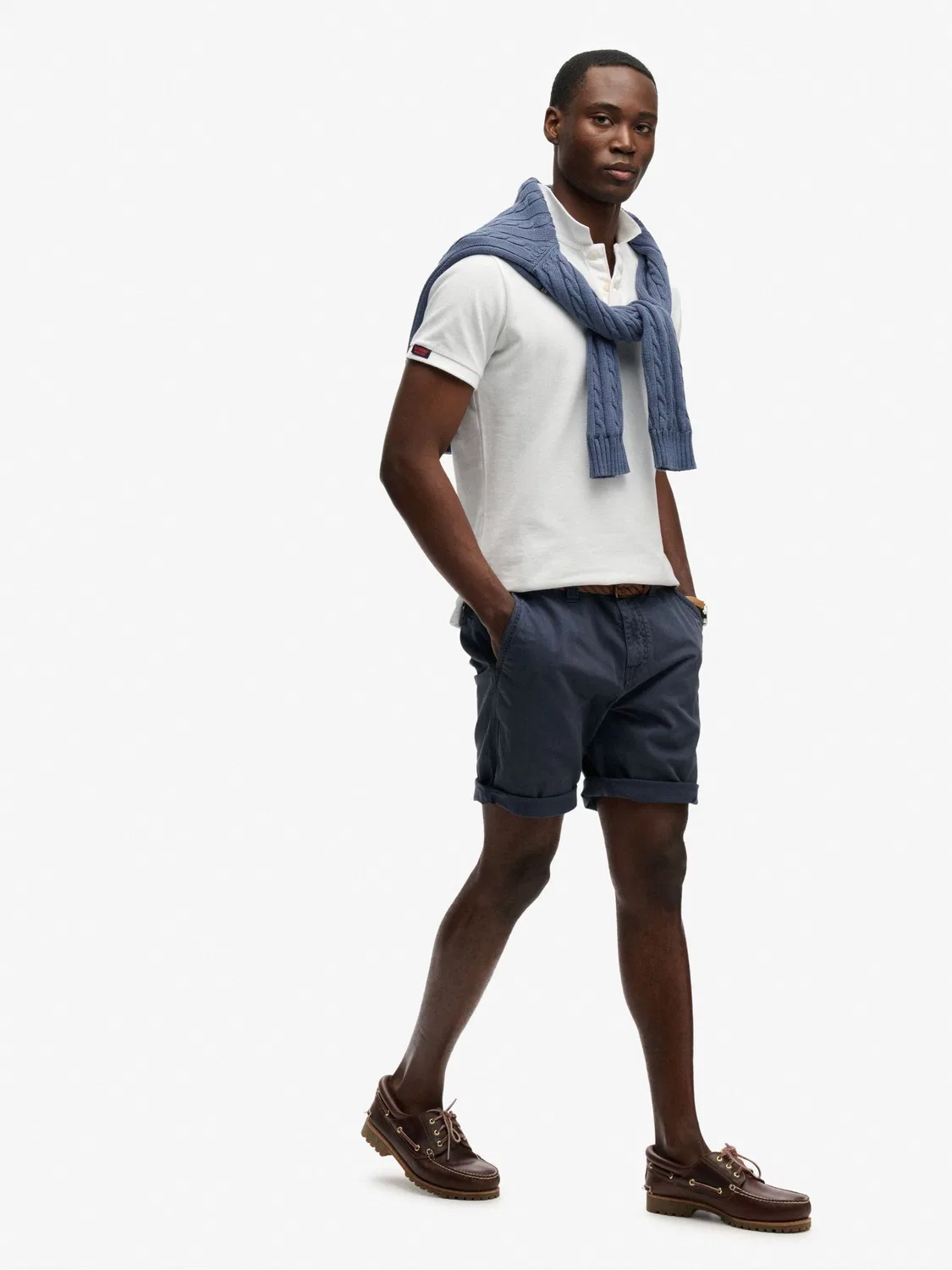 Шорты чинос прямого кроя Utility Chino Shorts Superdry, синий — фото 3