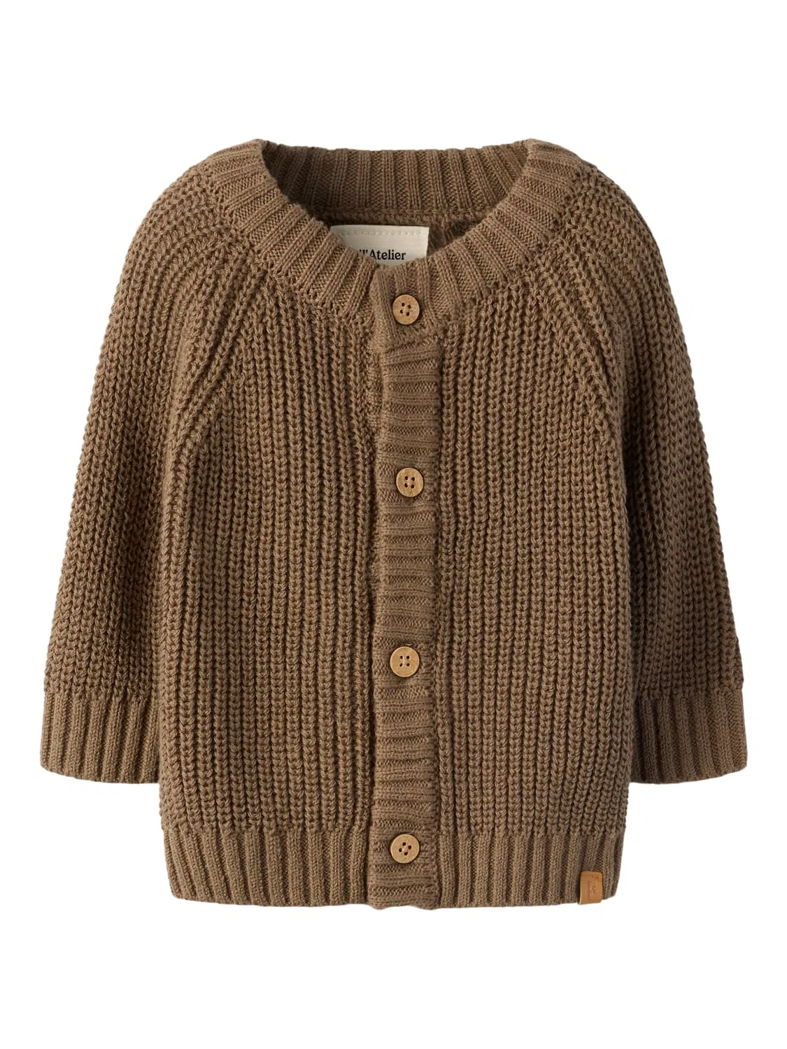 Кардиган вязаный с длинным рукавом NBNEMLEN LS KNIT CARD LIL Name It, бежевый