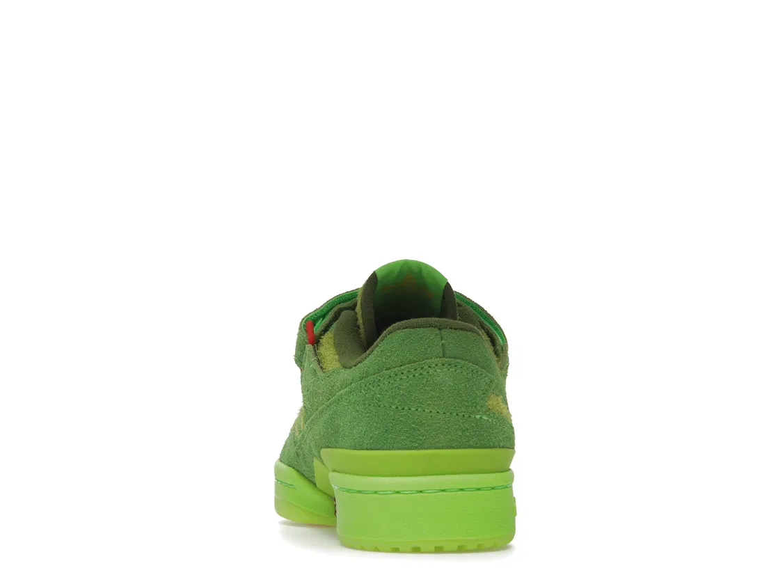 Детские кроссовки с тематикой Гринча Adidas Forum Low, Solar Green/Red — фото 4