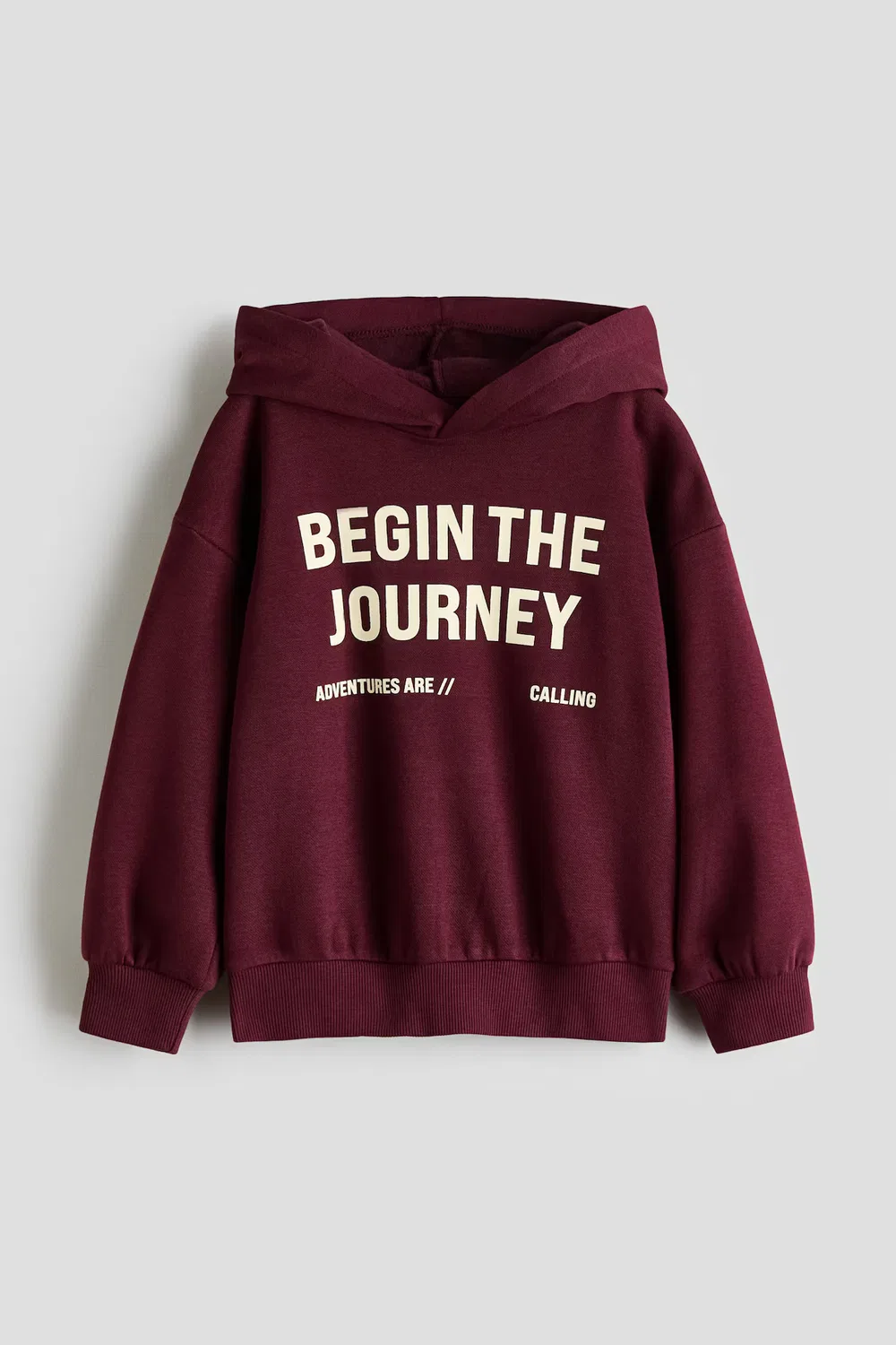 Худи с принтом H&M, Dunkelrot/Begin The Journey
