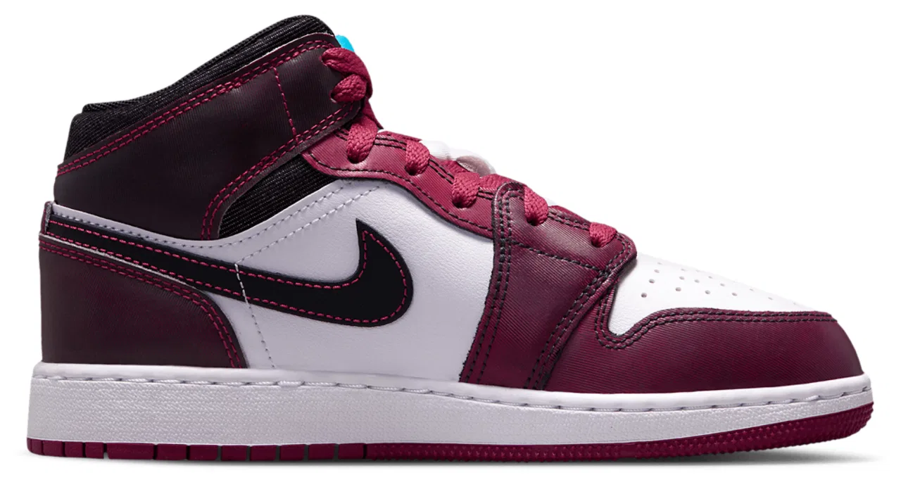 Детские кроссовки для девочек Jordan AJ 1 Mid, Black/Pink/White