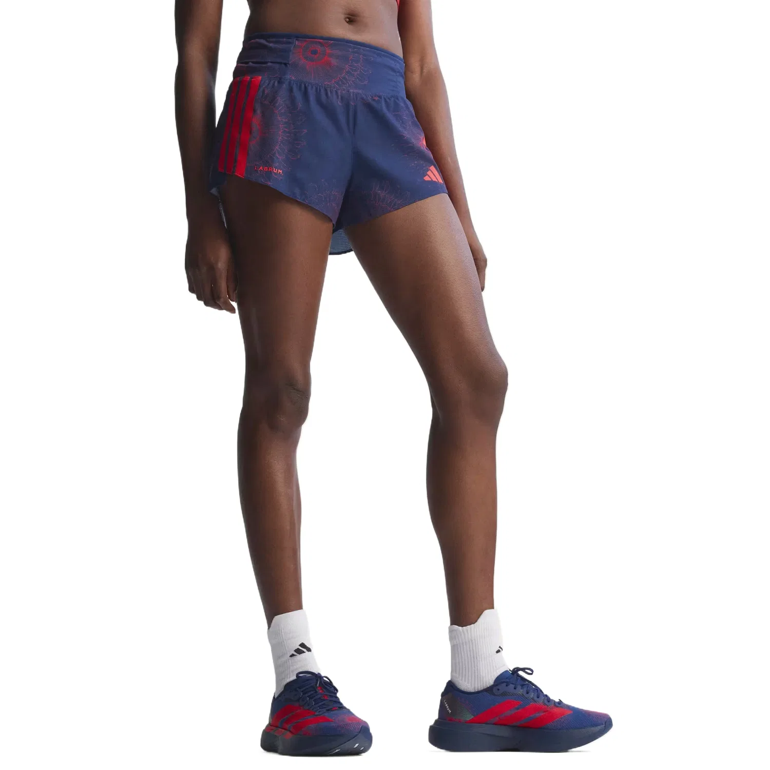 Шорты для бега женские Dark Blue/Bright Red Adidas — фото 3