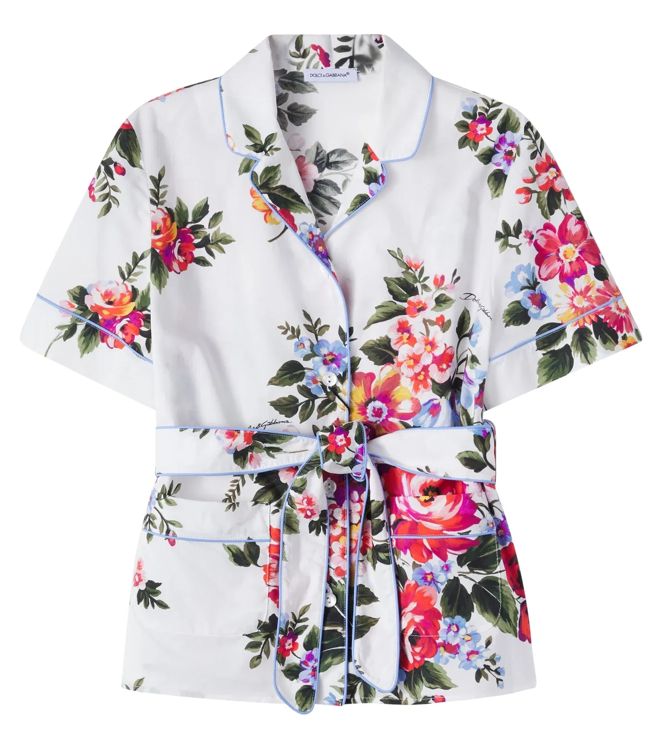 Блузка с цветочным принтом Dolce&Gabbana Kids, белый