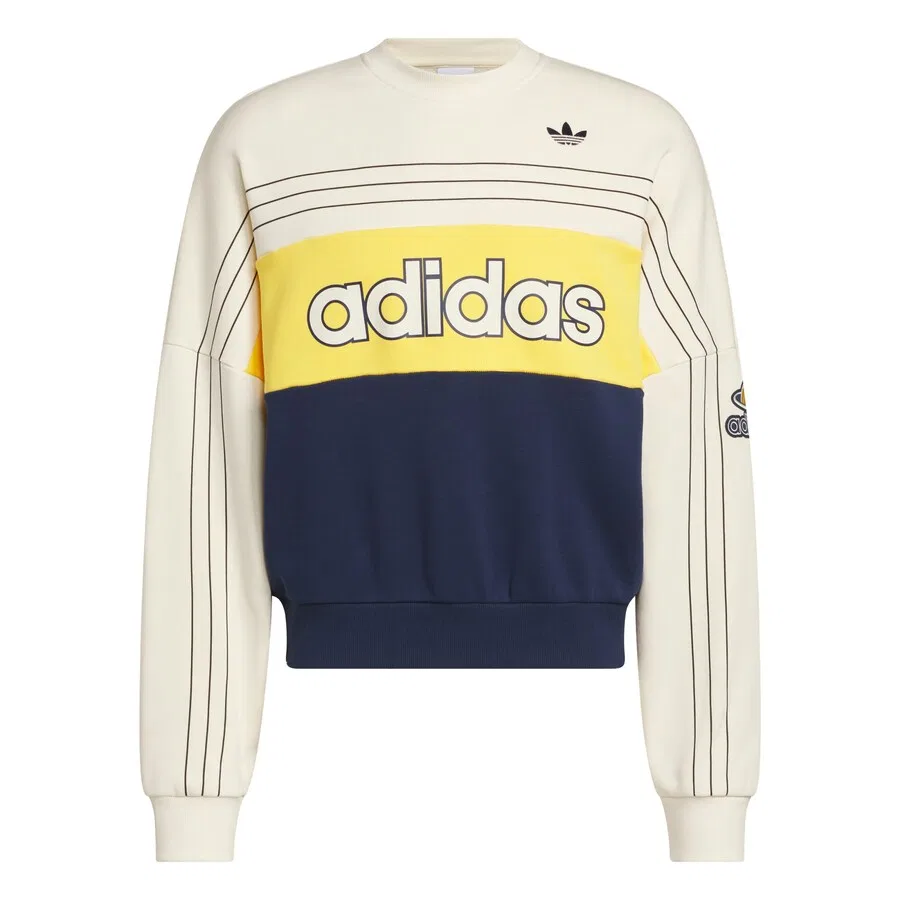 Толстовка ADIDAS ORIGINALS 'Varsity' цвета шерстяной белой ткани
