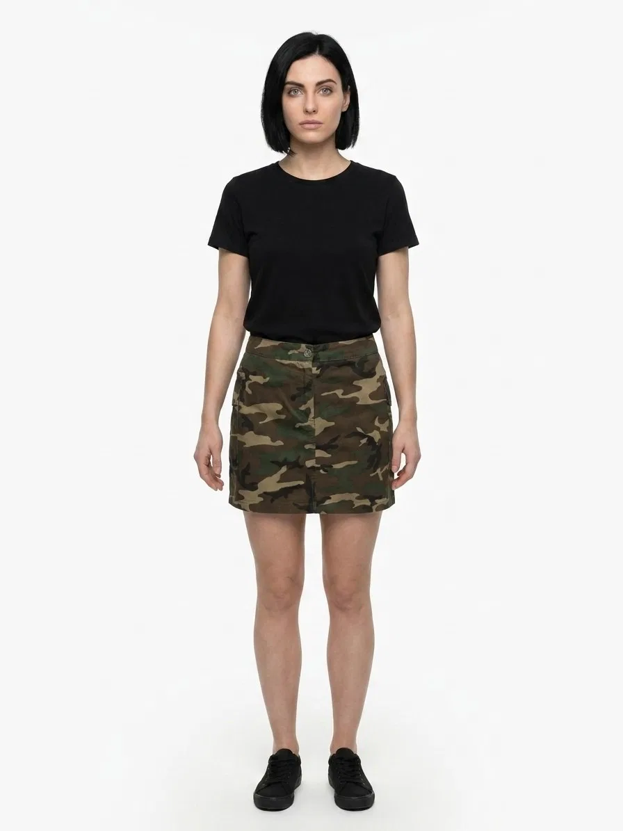 Женская хлопковая мини-юбка Army Cotton Mini Skirt Dolce & Gabbana, Army