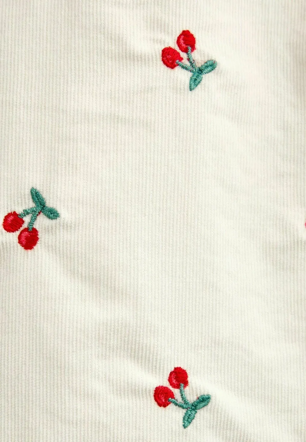 Блузка из вышитого вельвета - блузка на пуговицах Jojo Maman Bébé, Cream Cherry — фото 4