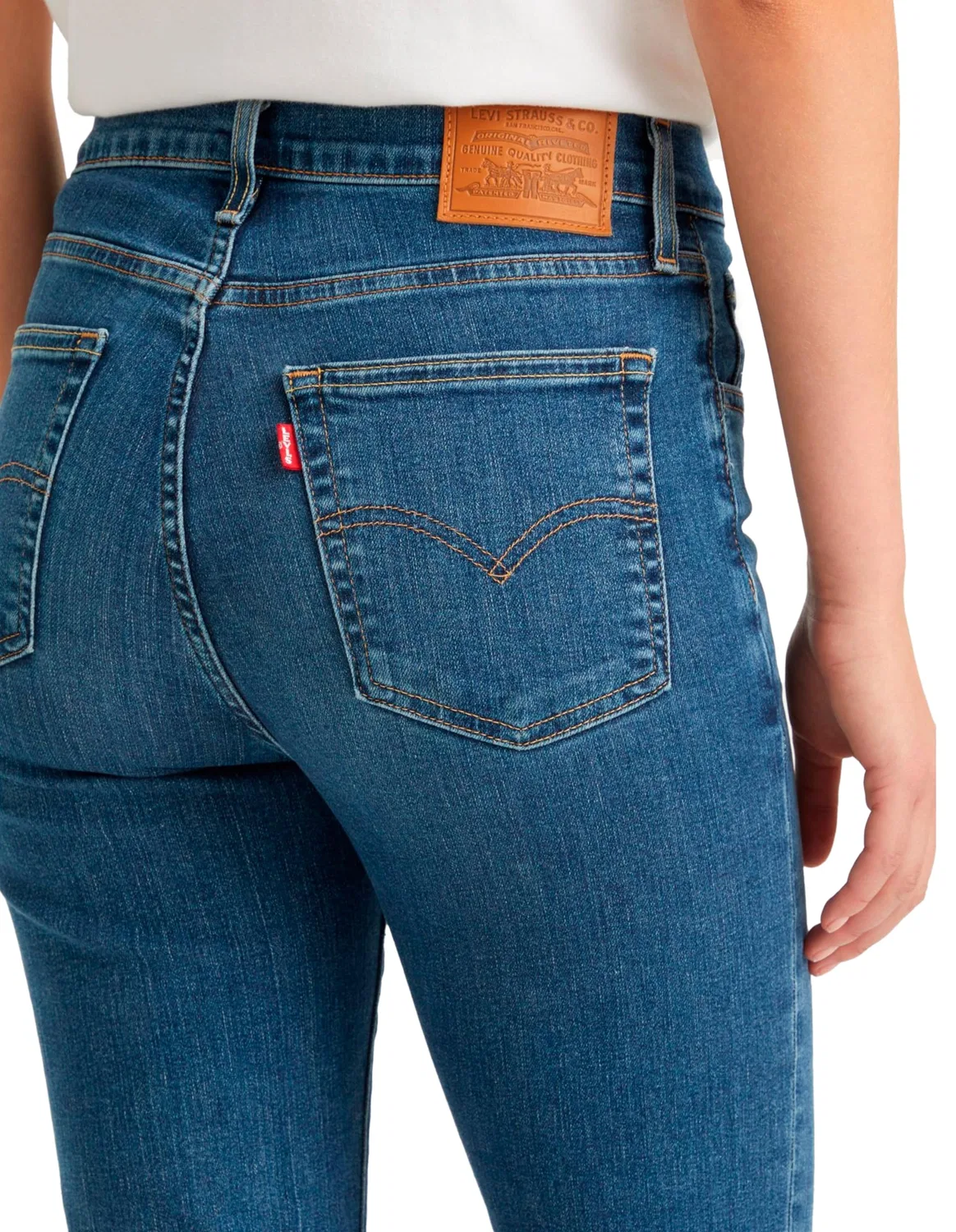 Женские джинсы с высокой посадкой Levi's 724 High Rise Straight, Blue Wave Mid — фото 3