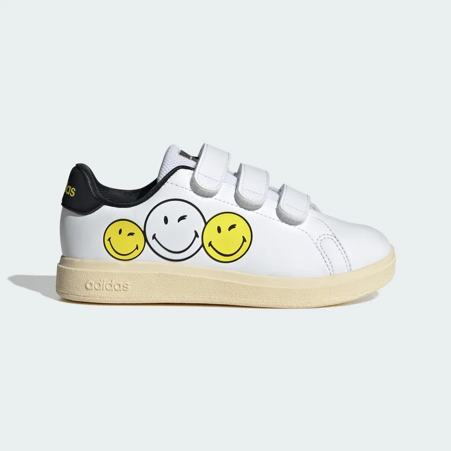 Кроссовки детские с принтом Smiley Advantage 2.0 adidas, Белый — фото 2