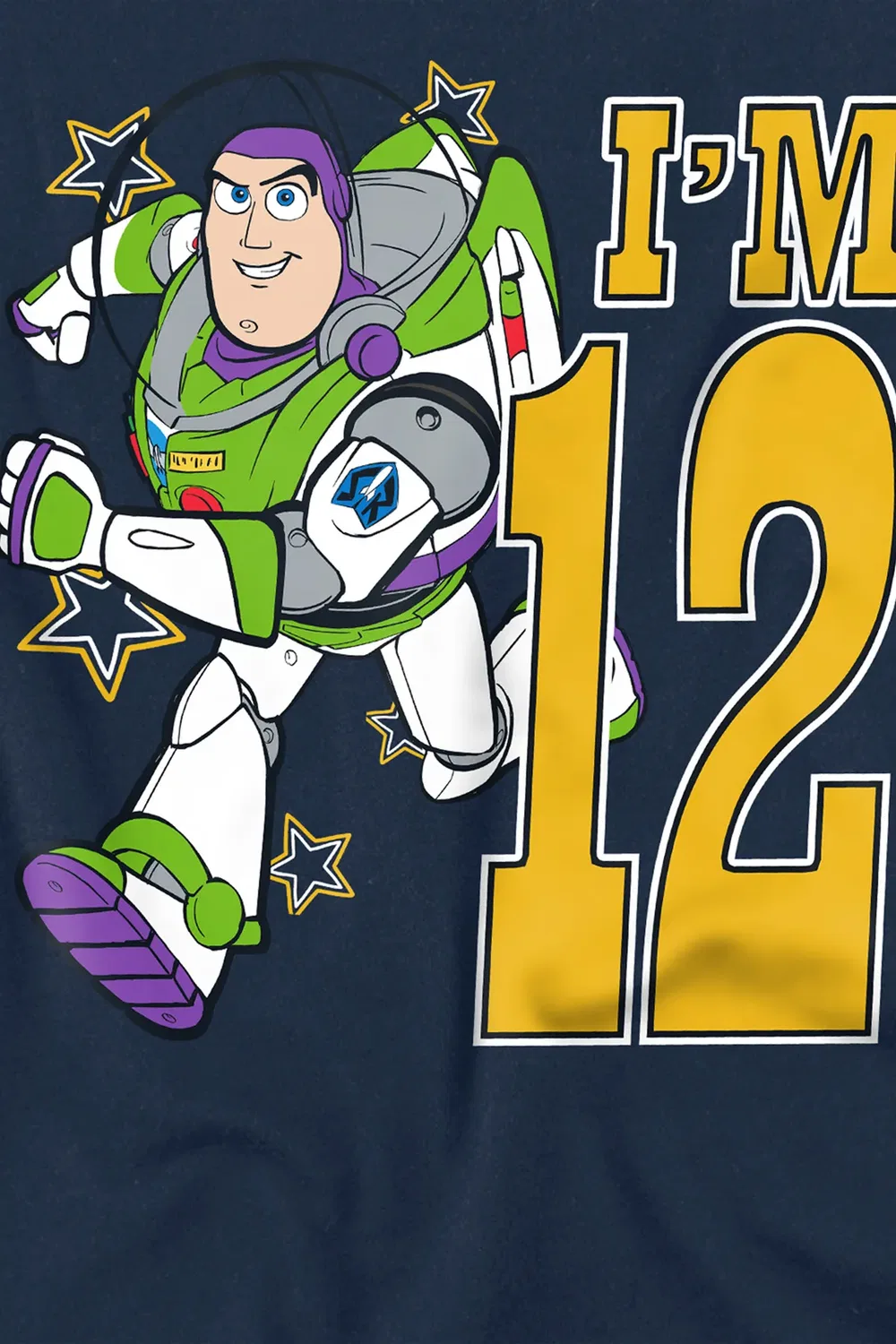 Детский свитшот с принтом Toy Story Birthday Buzz I'm 12, Disney, Navy — фото 2